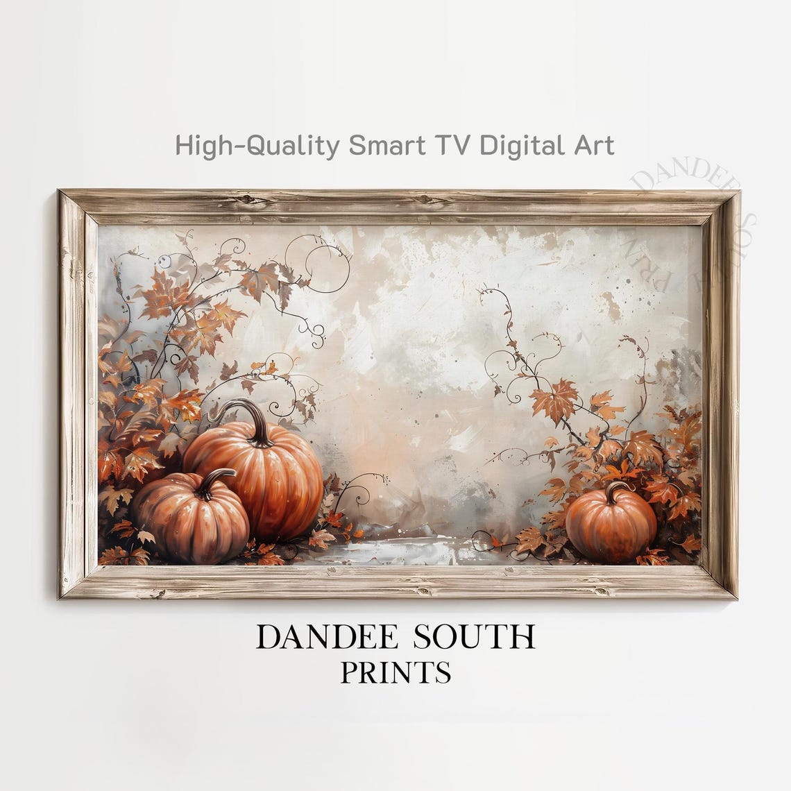 Rustic Fall Pumpkins Art For Frame Tv Smart Autumn Painting Thanksgiving Decor Display Tv070