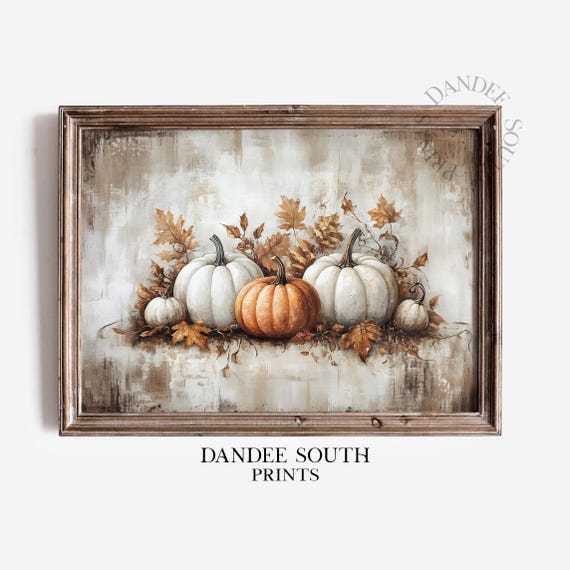 Rustic Fall Pumpkins Wall Art Autumn Thanksgiving Decor Vintage Farmhouse 562