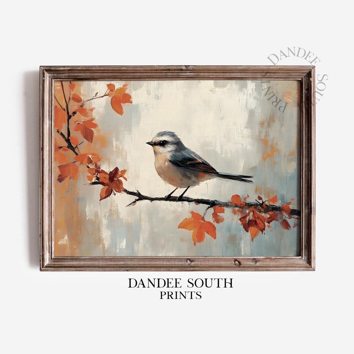 Rustic Fall Bird Vintage Autumn Art Print