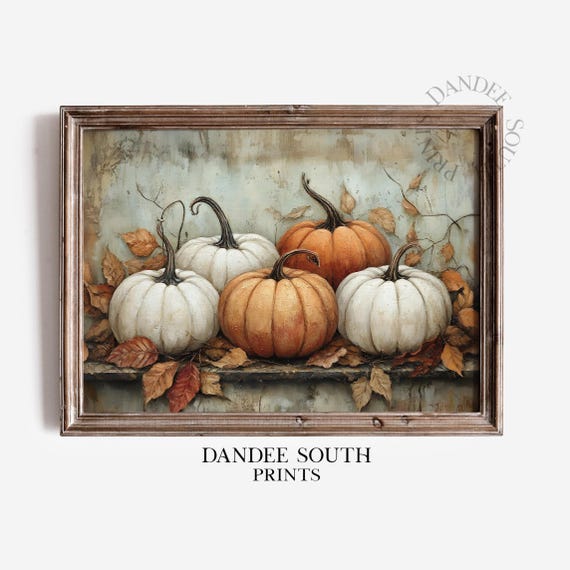 Rustic Fall Pumpkins Wall Art Autumn Thanksgiving Decor Vintage Farmhouse 564