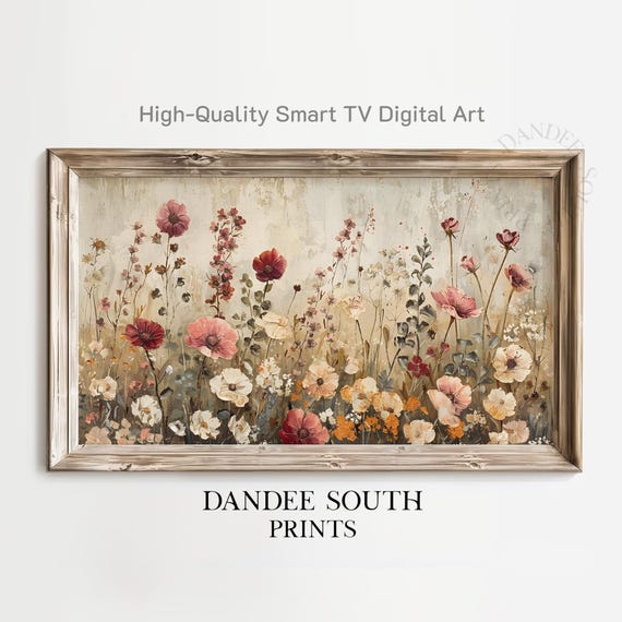 Fall Wildflowers Tv Art For Frame Smart Autumn Floral Painting Vintage Style Flowers Display Tv086