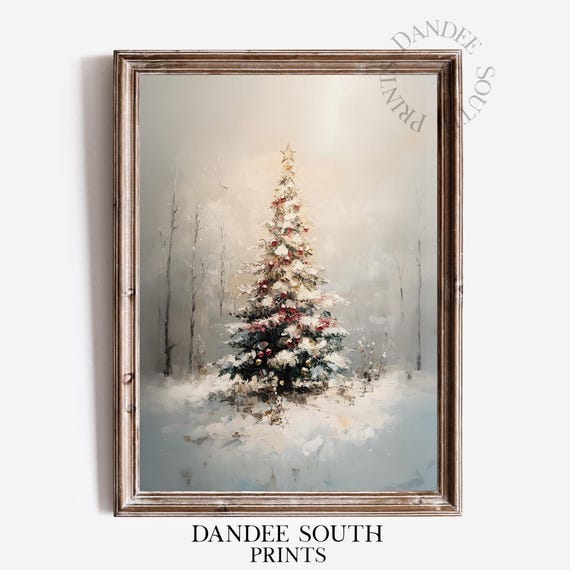 Christmas Tree Wall Art Botanical Rustic Holiday Home Decor Seasonal 768