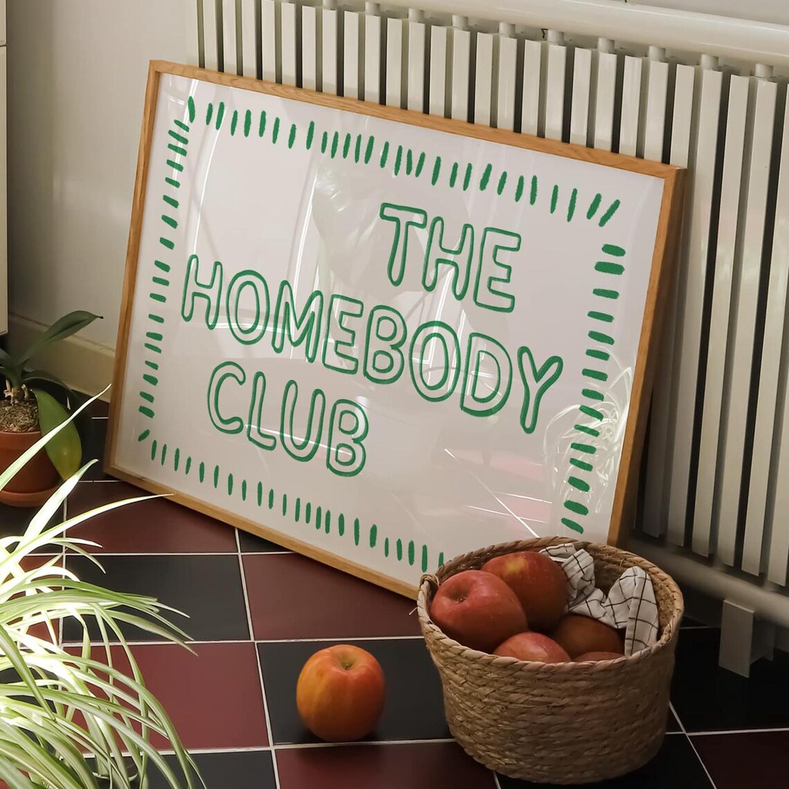 The Homebody Club Fresh Green Bubble Letter Typography Poster