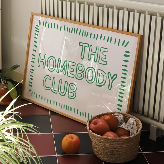 The Homebody Club Fresh Green Bubble Letter Typography Poster