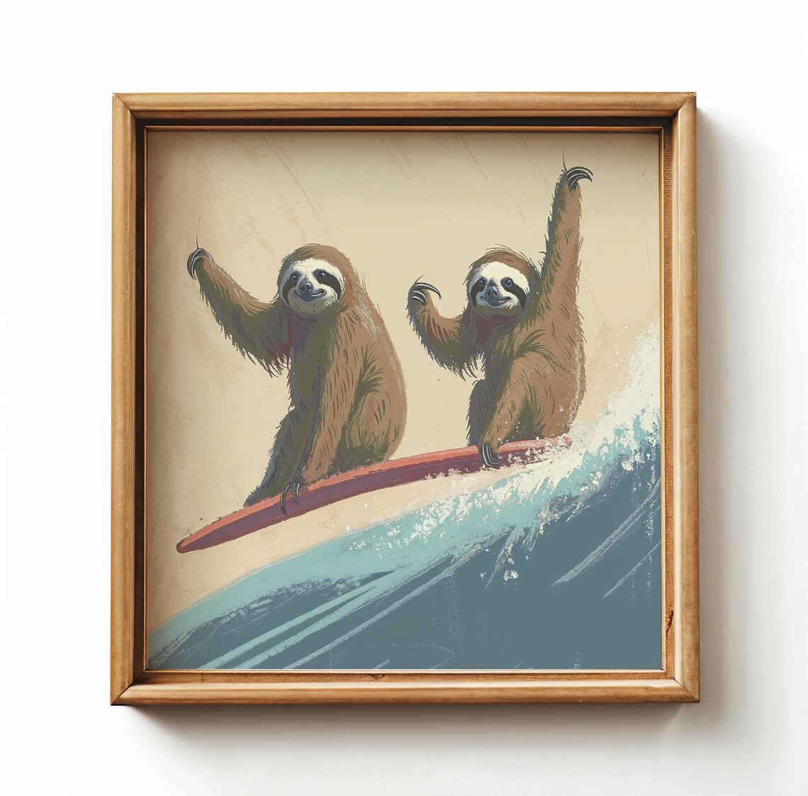 Sloth Surfing Nursery Art Print, Nautical Ocean Theme - Image 5