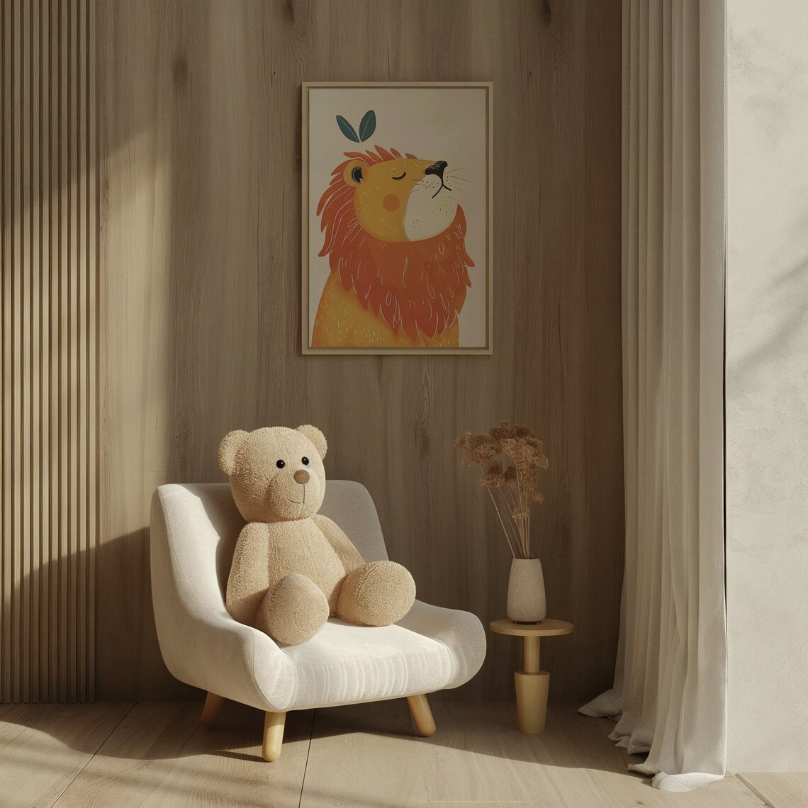 Lion Cub Nursery Animal Poster, Whimsical Decor - Image 4