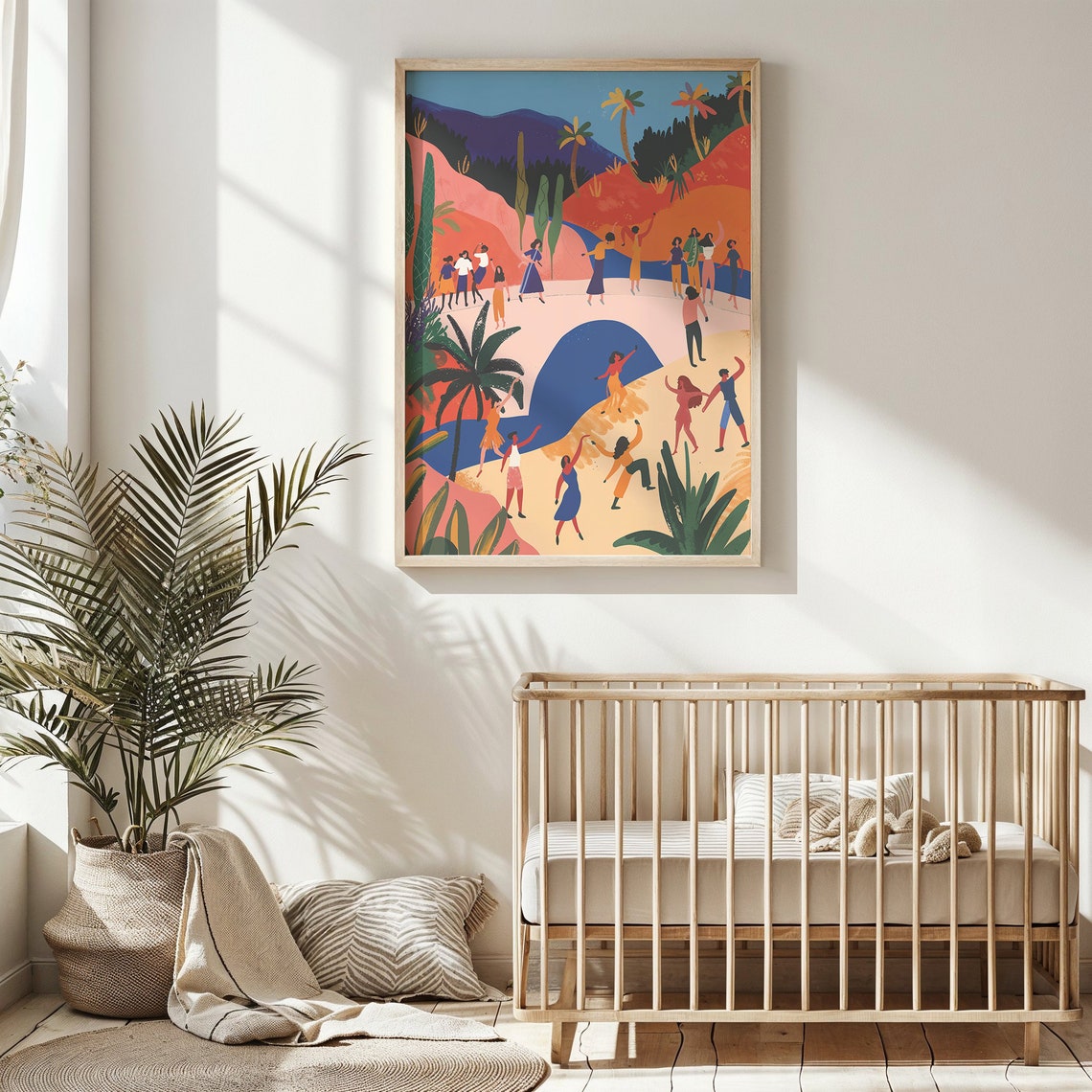 Tropical Beach Party Dancers Red Mountains Palm Kids Wall Poster - Image 6