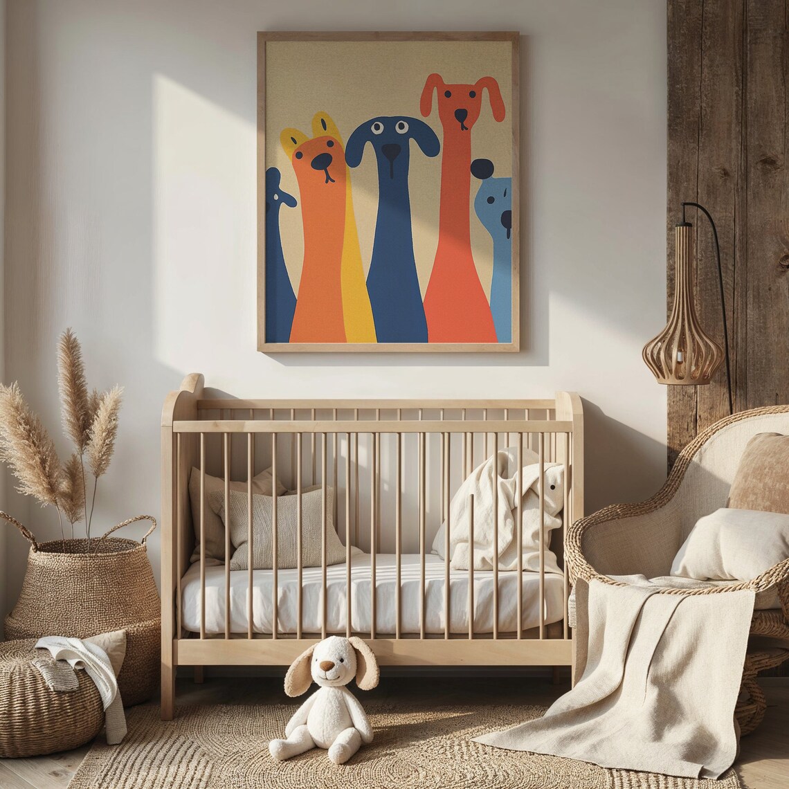 Colorful Dog Family Art Print, Nursery Wall Decor - Image 3
