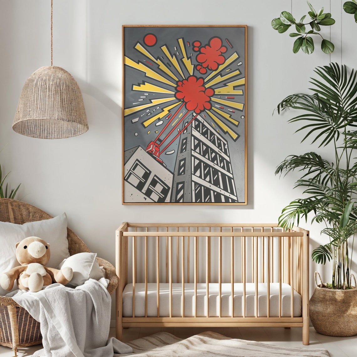 Pop Art City Explosion Comic Bold Skyscraper Boom Wall Poster - Image 3