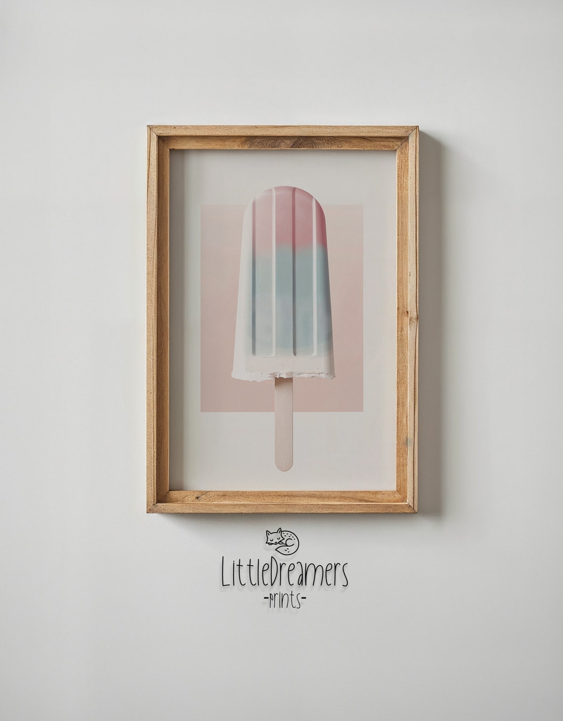 Pastel Pink Blue Popsicle Ice Cream Art Kitchen Nursery Poster - Image 5