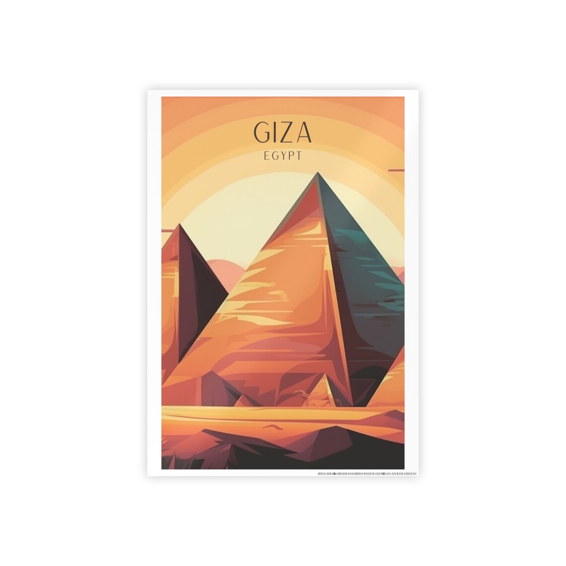 Pyramids Art Deco Travel Poster, Giza Africa - Image 4