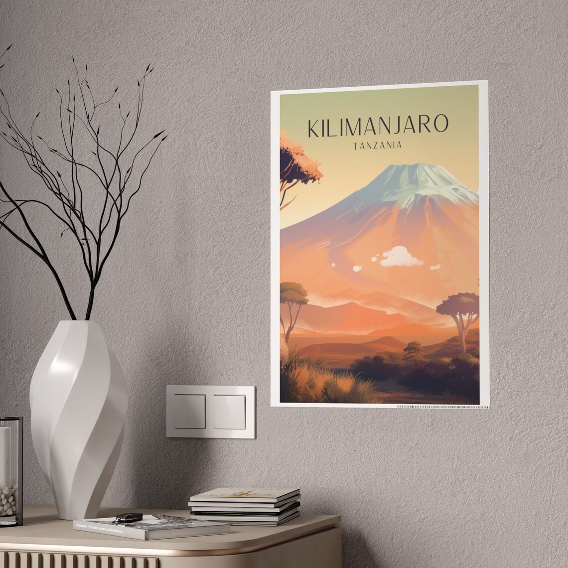 Kilimanjaro Art Deco Travel Poster, Tanzania - Image 5