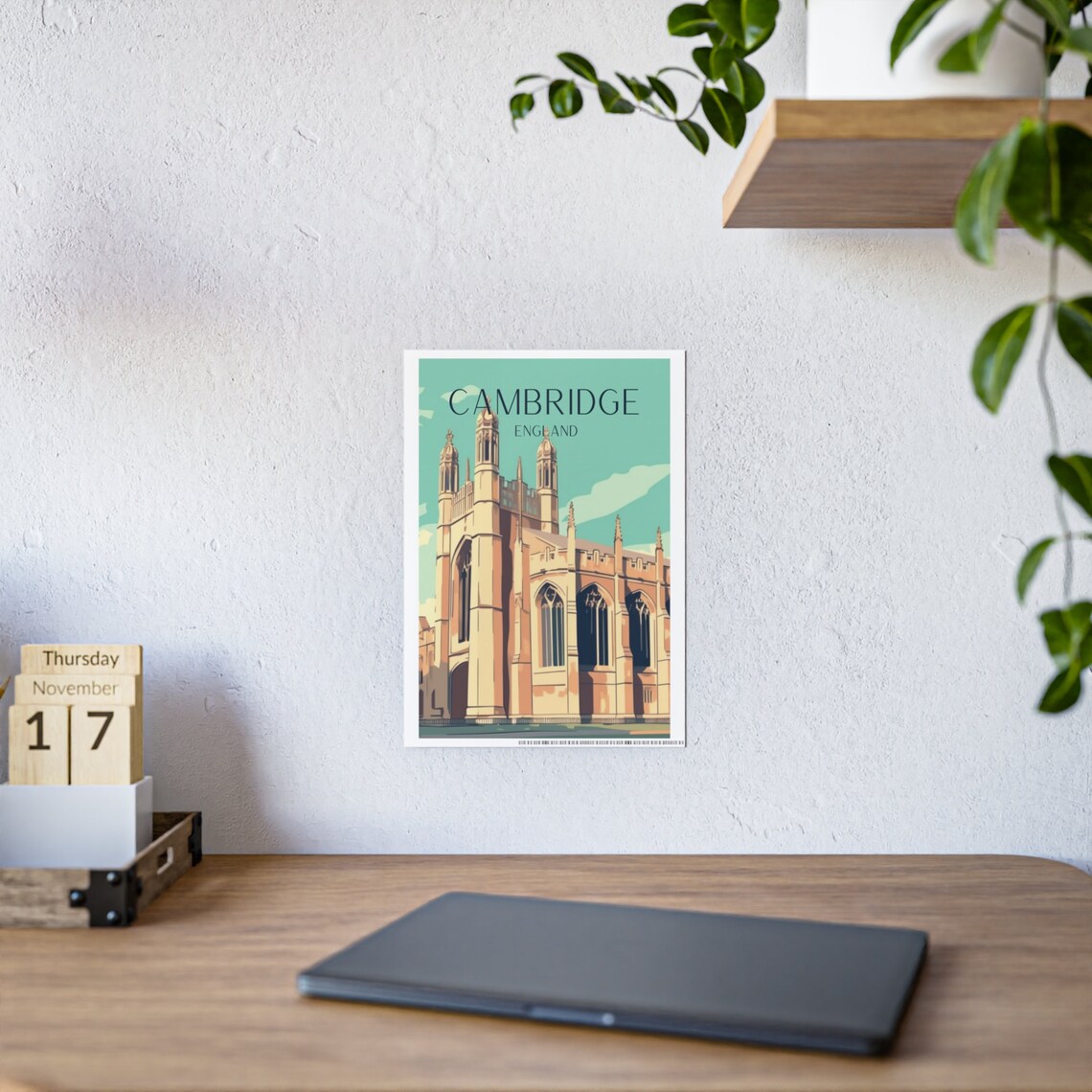 Cambridge University Travel Poster, King's College - Image 3