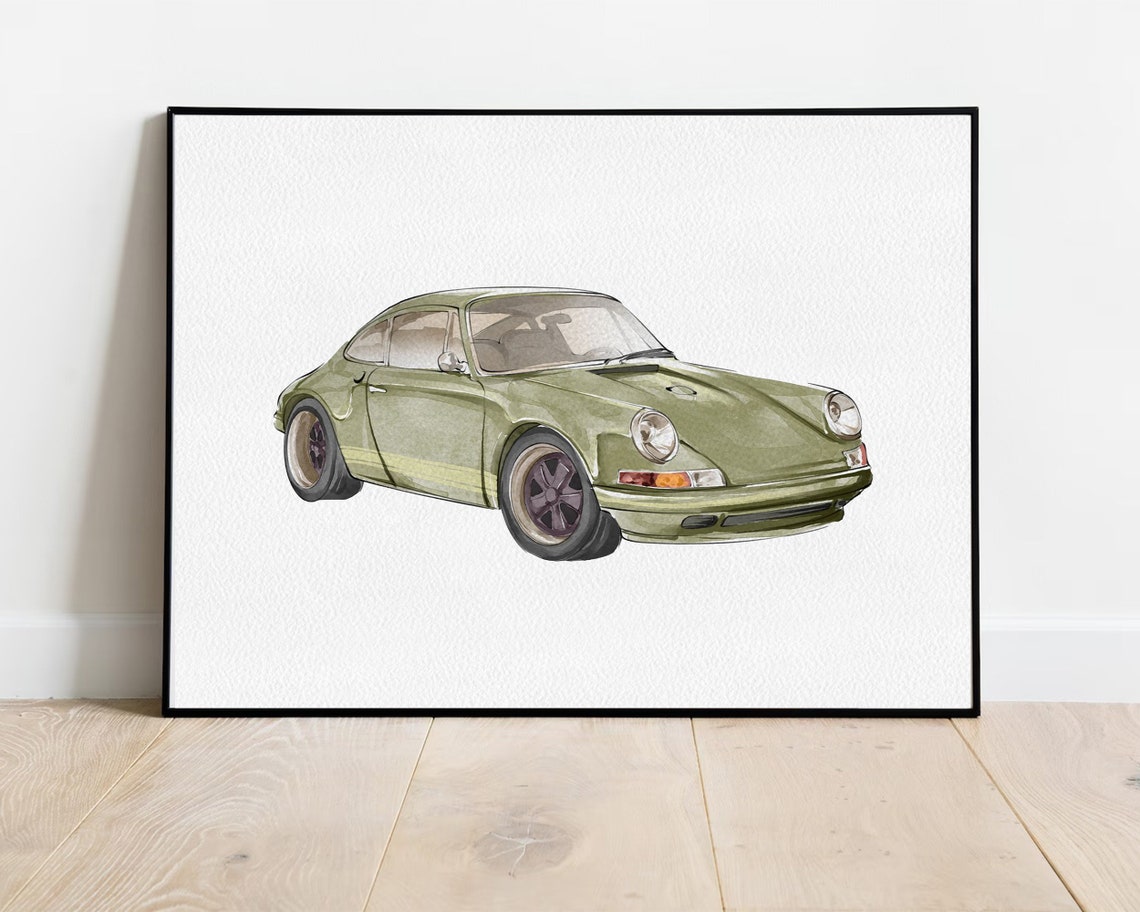 Minimal Car Watercolor Portrait, Personalized Art Print - Image 2