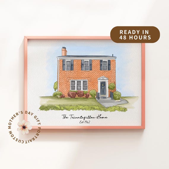 Custom House Portrait - Watercolor