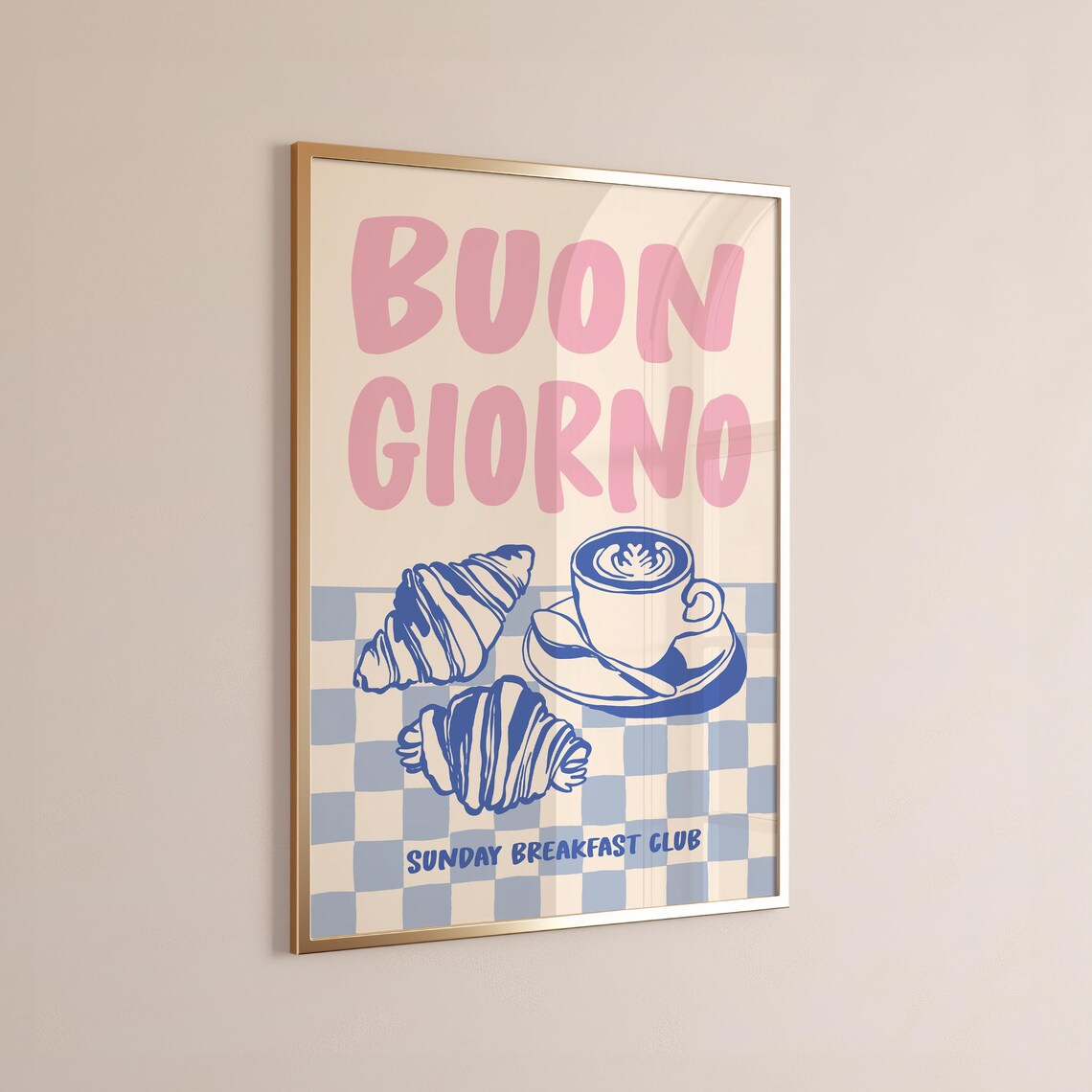 Breakfast Club Kitchen Poster, Coffee and Croissant - Image 3