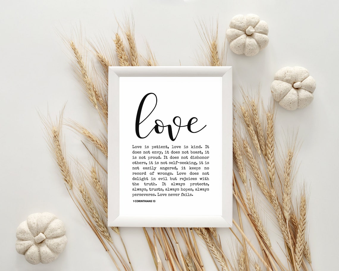 Bible Love Definition Minimalist Home Decoration Christian Decor Religious Print Corinthians Print Instant - Image 4