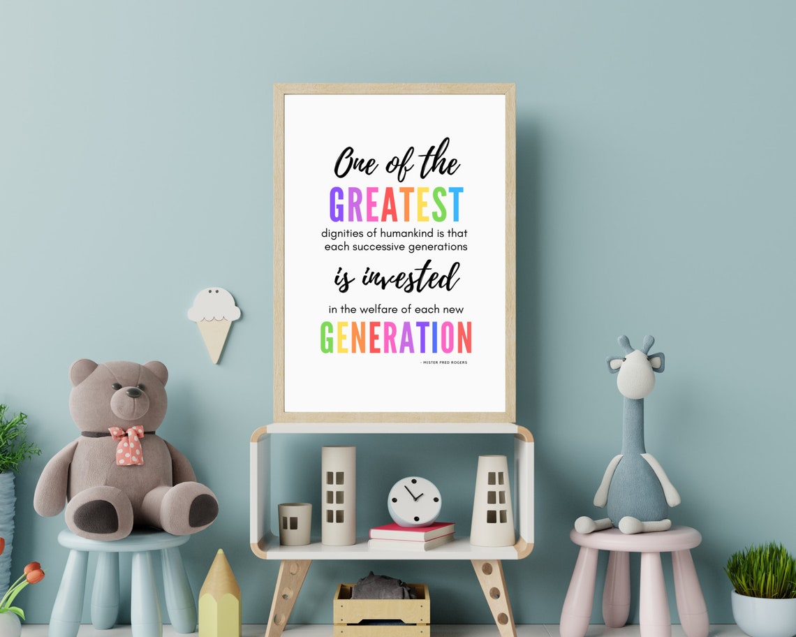 One of the Greatest Dignities Fred Rogers Rainbow Generation Wall Art - Image 3