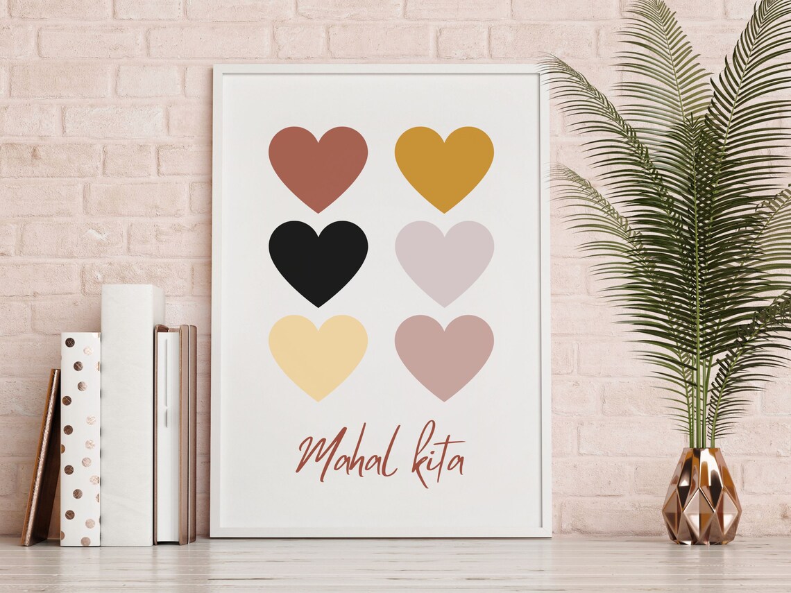 Mahal Kita Filipino Love Quote, Valentine's Day Art Print - Image 5
