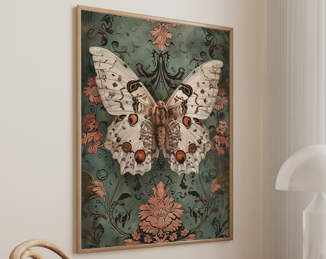 William Morris Inspired Butterfly Art Print
