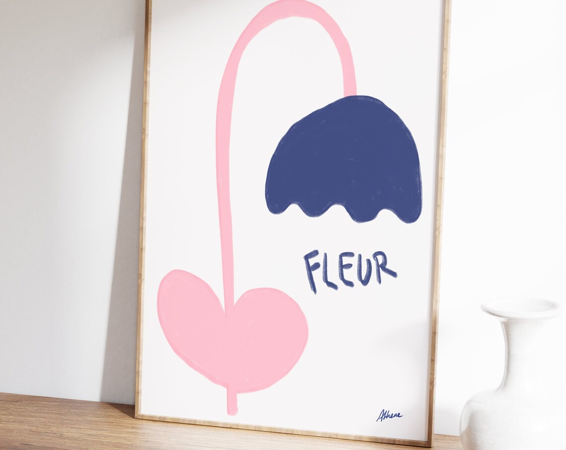 Abstract Flower Print, Danish Pastel Scandi Style