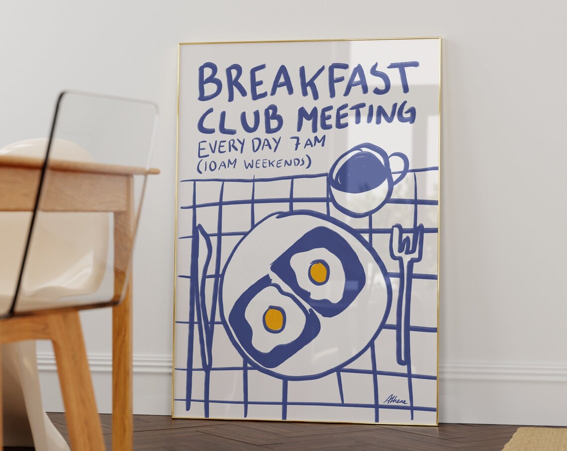 Breakfast Club Trendy Prints, Modern Kitchen Art
