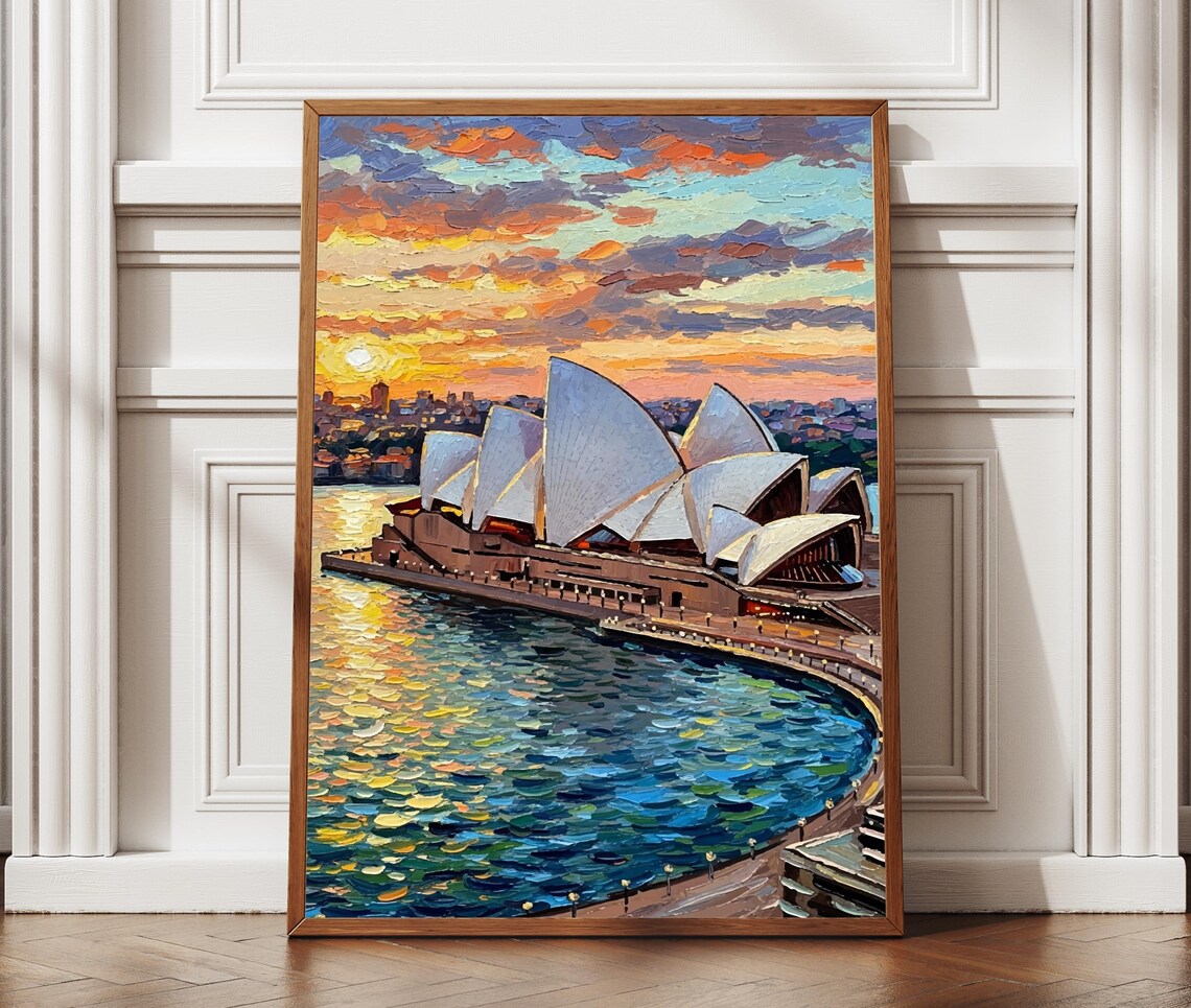 Sydney Opera House Sunset View Travel Poster