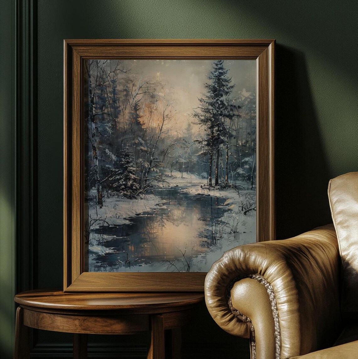 Winter Forest Landscape, Vintage Winter Art Print - Image 3