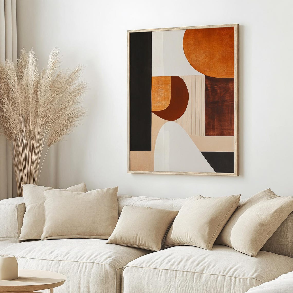 Black And Burnt Orange Geometric Abstract Modern Minimalist Poster - Image 3