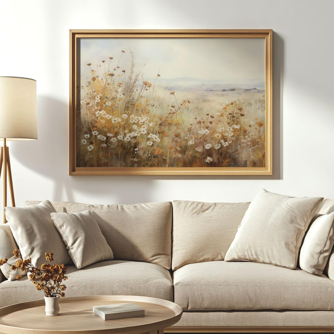 Vintage Autumn Wildflower Meadow Fall Botanical Landscape Art Poster - Image 4