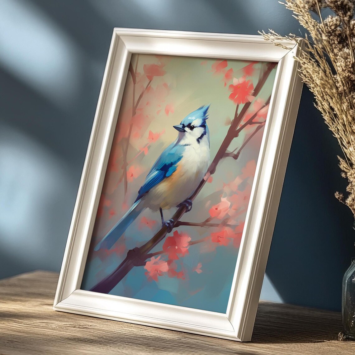 Blue Jay Bird Print, Vintage Farmhouse Decor - Image 2