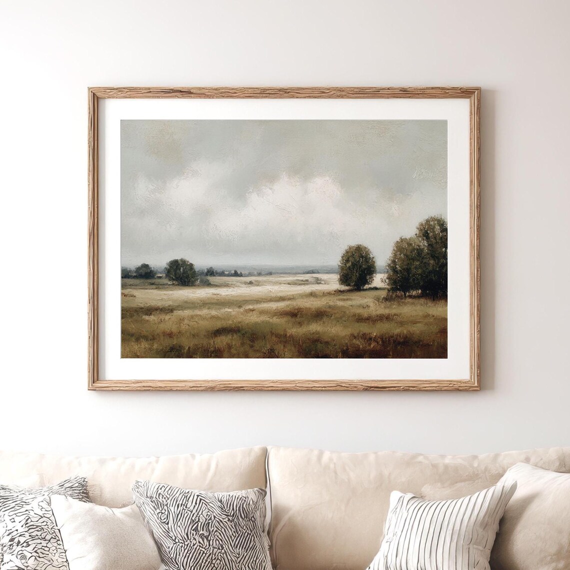 Vintage Prairie Landscape, Serene Countryside Art Print