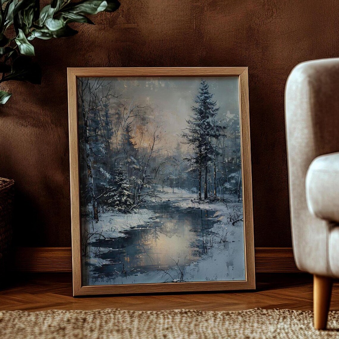 Winter Forest Landscape, Vintage Winter Art Print - Image 2