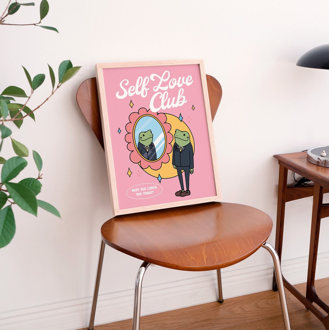 Pink Self Love Frog Print, Retro Y2K Art Print - Image 3
