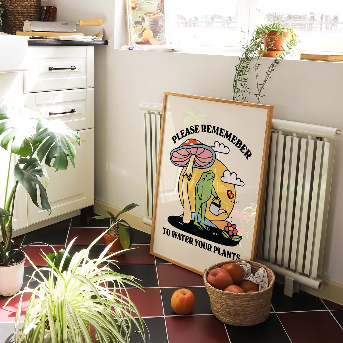 Retro Frog Flowers Quote Art Print, Plant Mom - Image 2