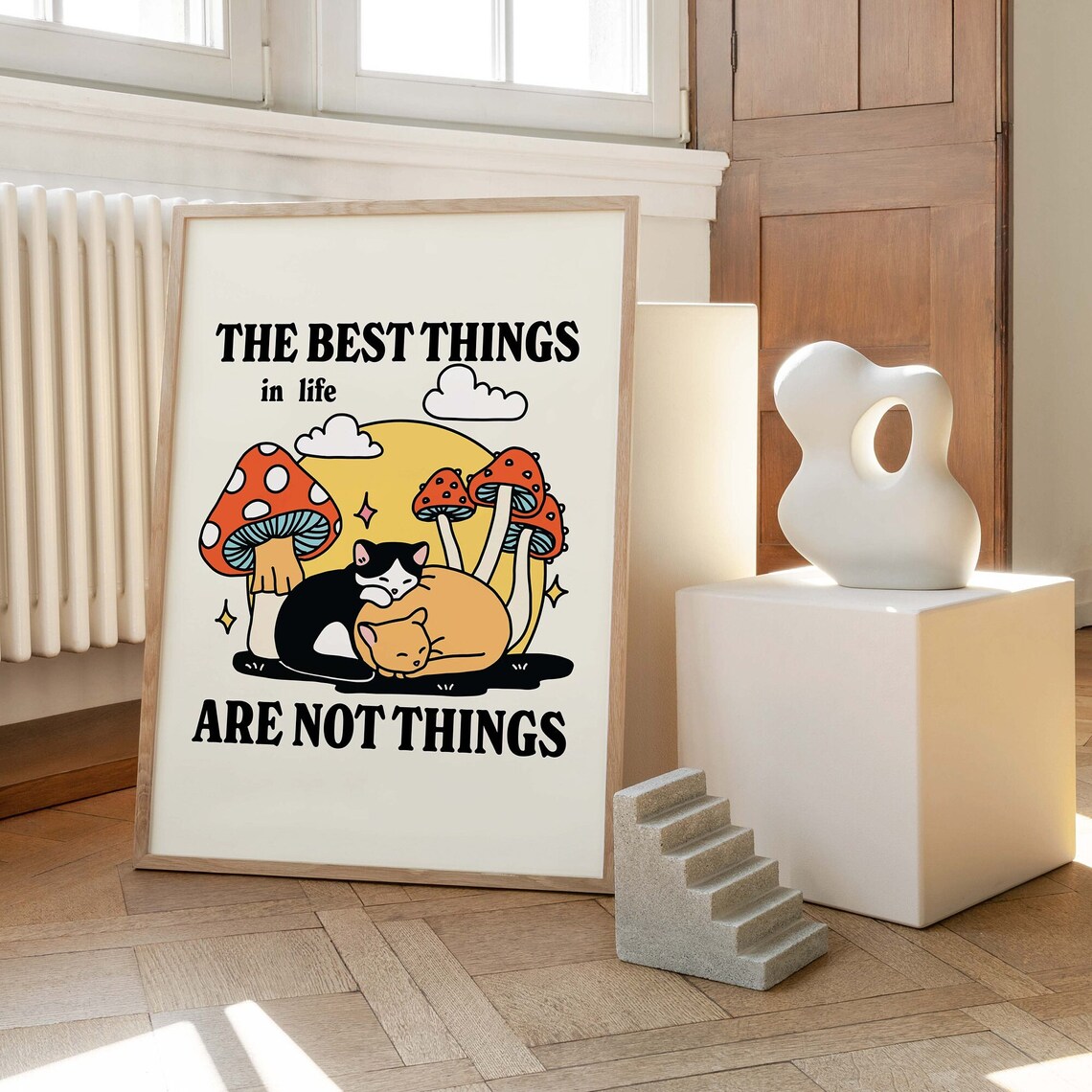Cottagecore Cat Print, Wholesome Quote Poster - Image 3