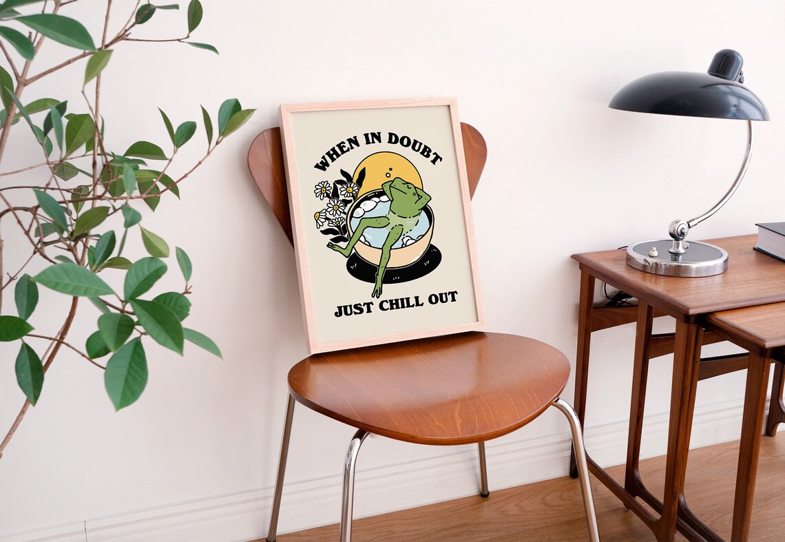 Retro Frog Wall Print, Vintage Flowers Art Print - Image 2
