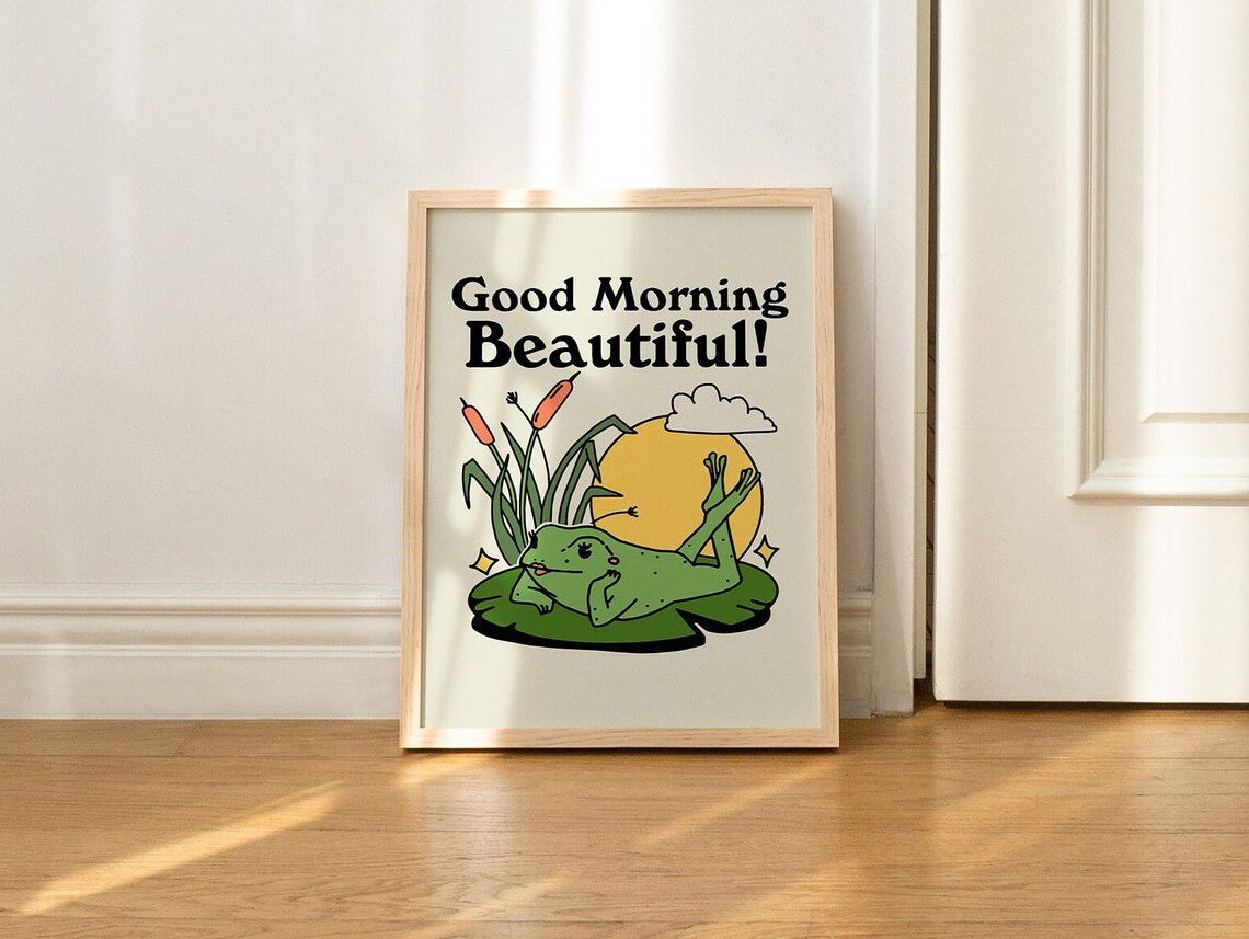 Retro Pinup Frog Positive Quote Vintage Funny Poster - Image 2