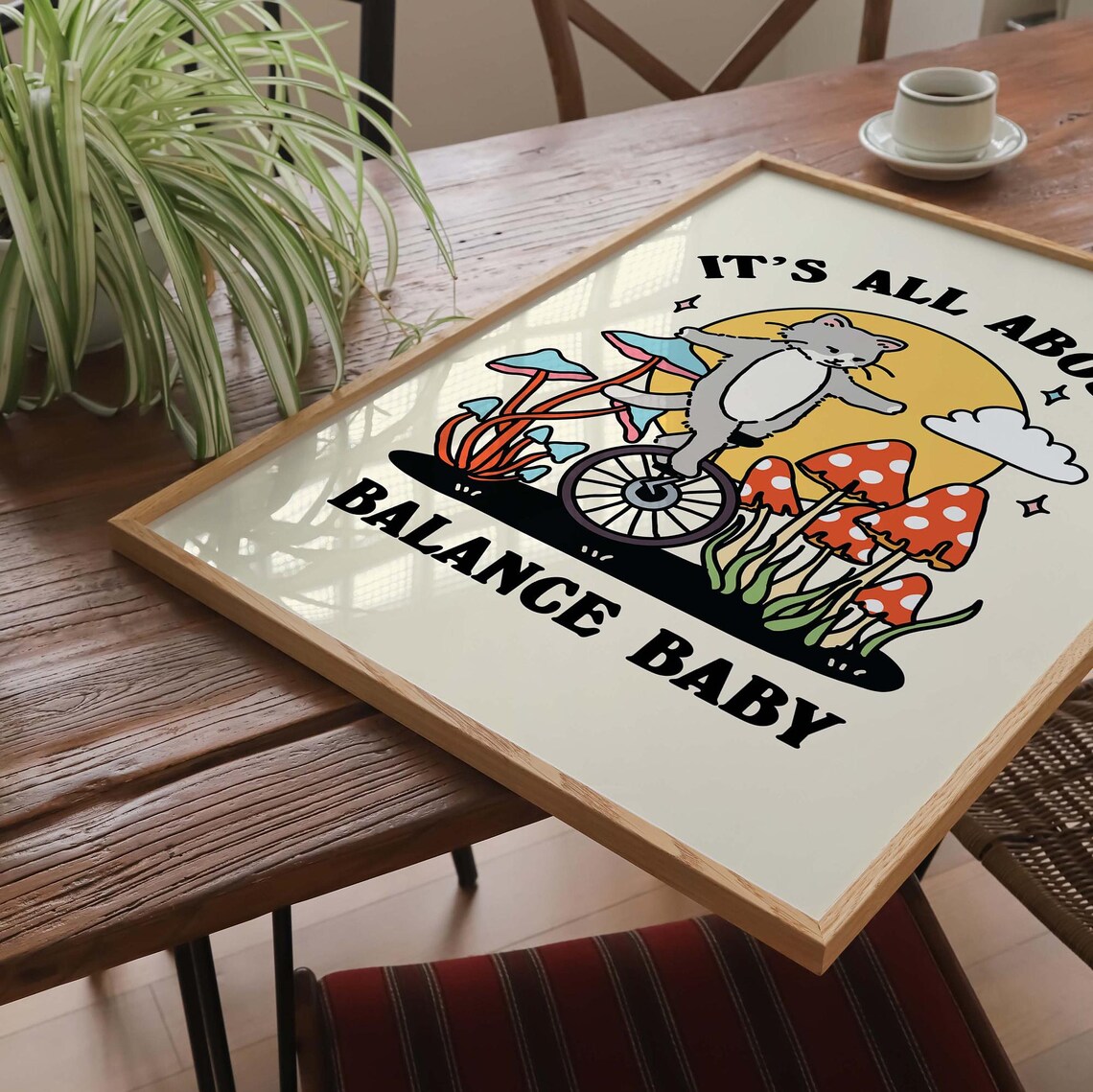 Balance Cat Cottagecore Art Print, Baby Quote - Image 3