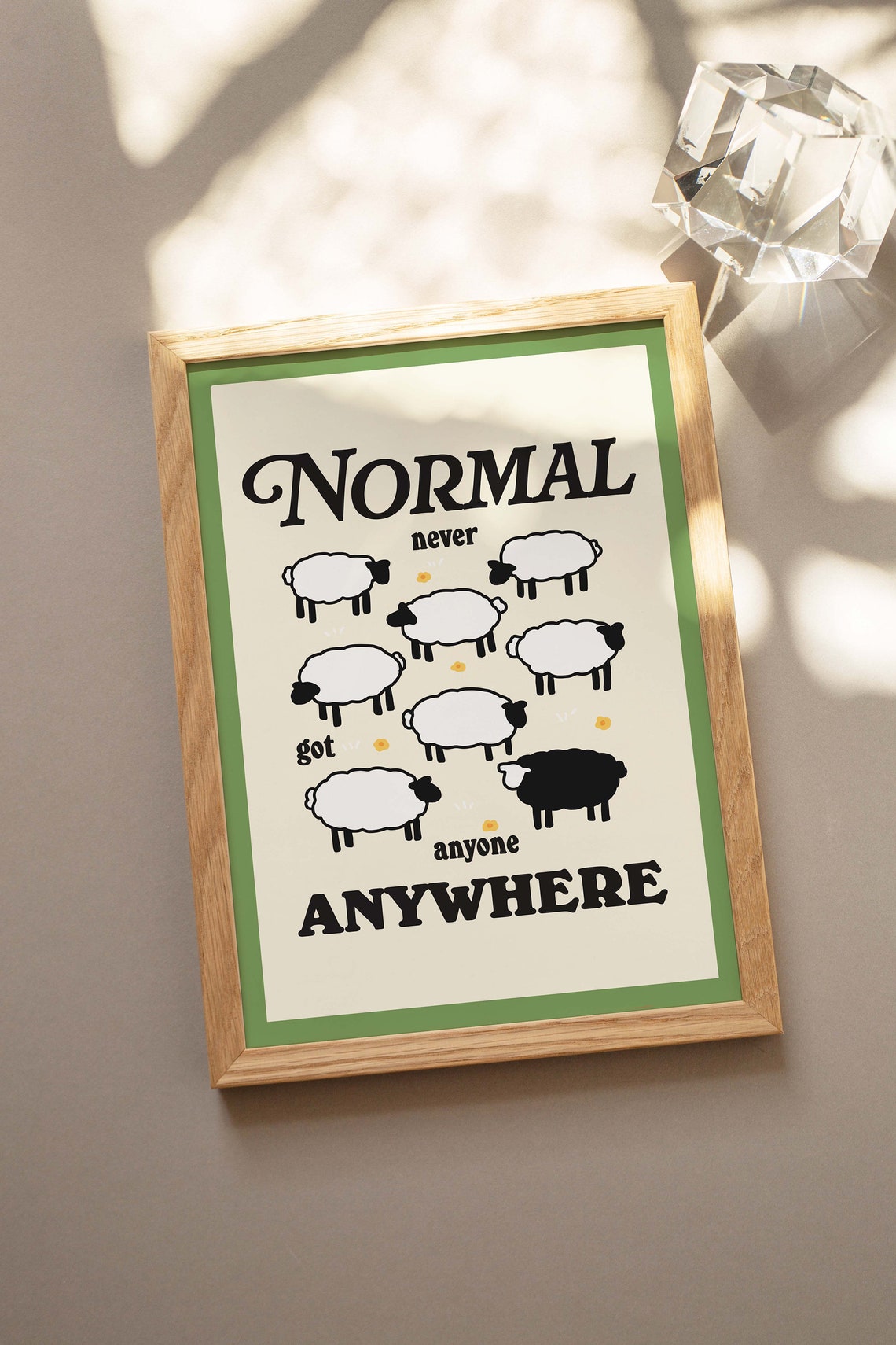 Normal Never Got Anyone Anywhere Funny Sheep Farm Quote Poster - Image 3