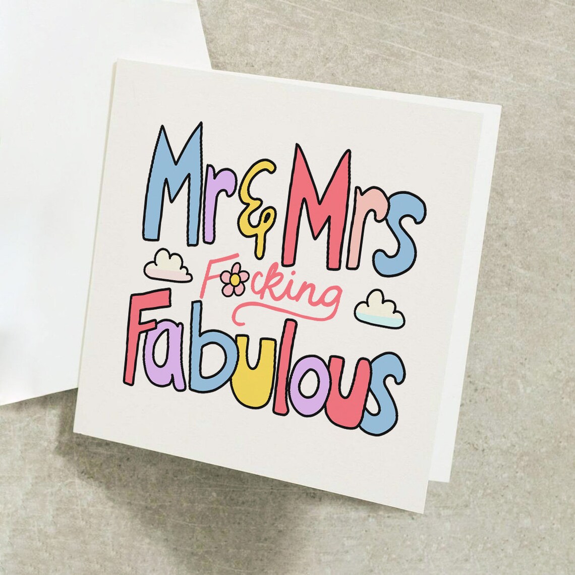 Mr And Mrs Fucking Fabulous Cheeky Wedding Card For Newlyweds Gift - Image 2