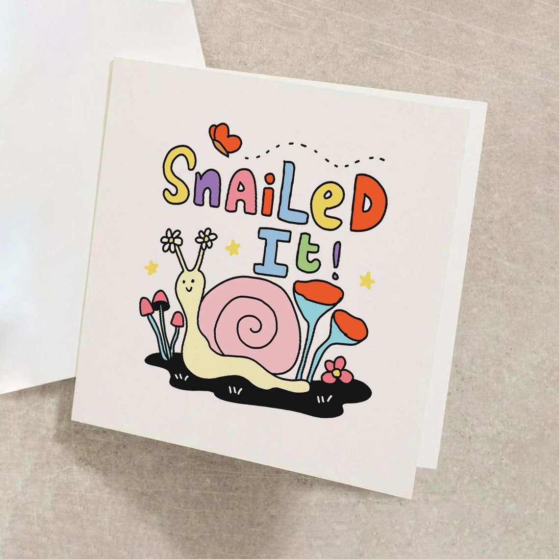 Snailed It Funny Congratulations Card Graduation New Job Well Done - Image 2