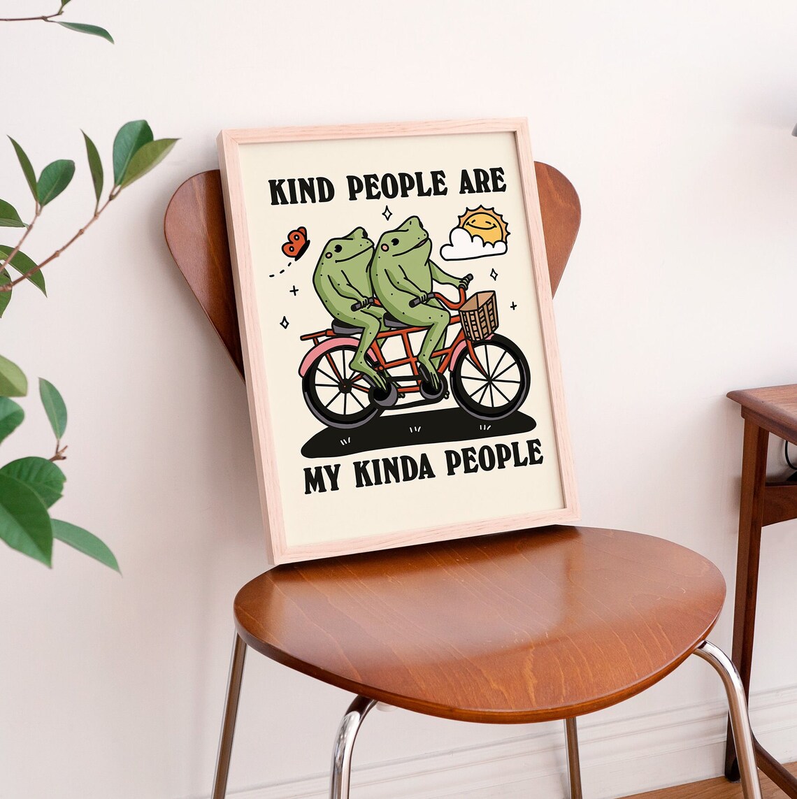 Frog Illustration Wall Print, Cottagecore Kindness Decor - Image 3