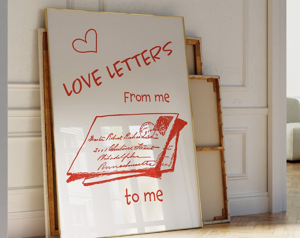 Love Letters From Me to Me Red Envelope Self Love Quote Poster - Image 2