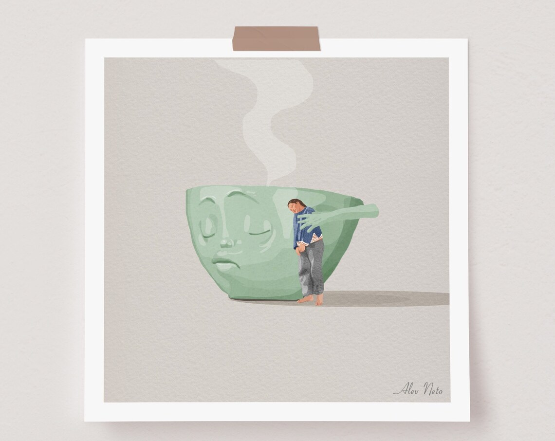Sleepy Monday Morning Giant Coffee Cup Comfort Zone Wall Poster