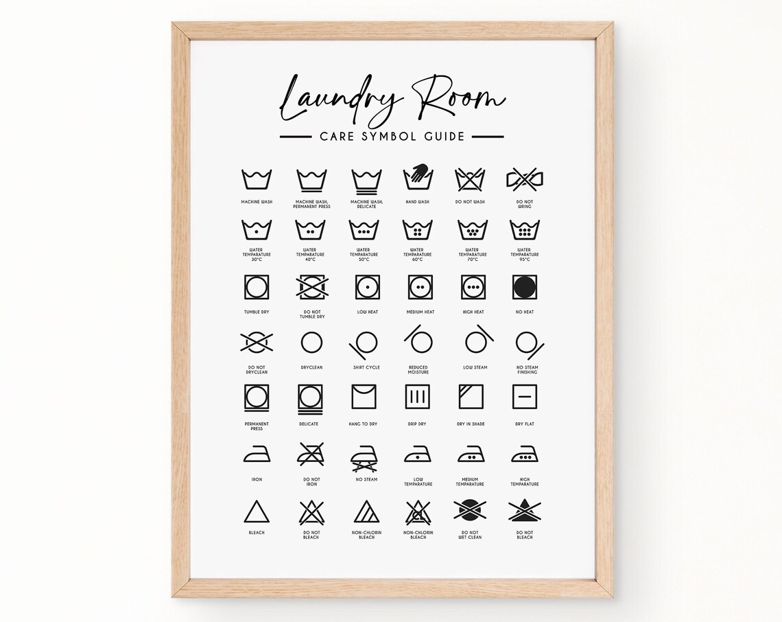 Laundry Care Wall Art, Minimalist Kitchen Art Print