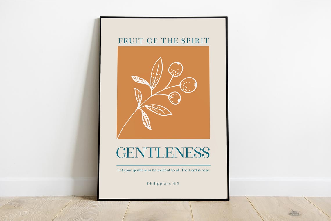 Fruit of the Spirit Gentleness Philippians 4:5 Botanical Art Print - Image 4