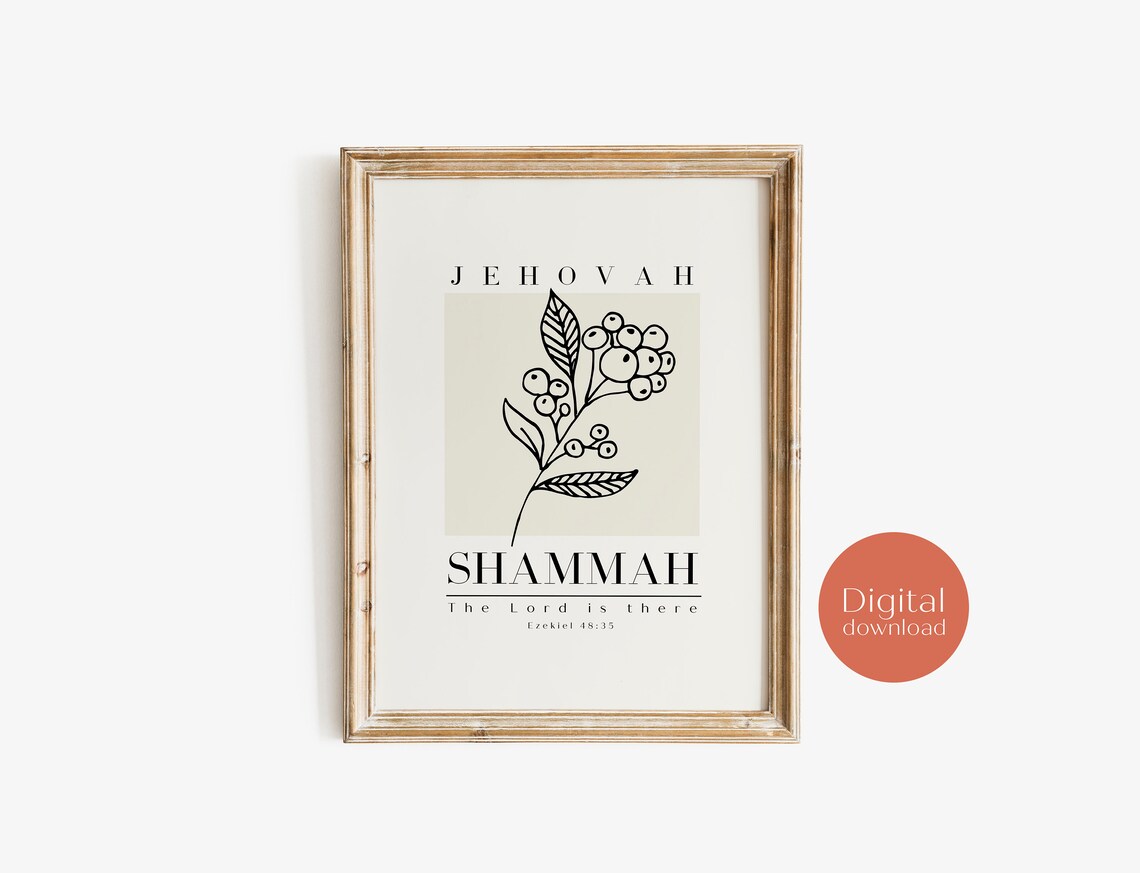 Jehovah Shammah The Lord Is There Ezekiel 48:35 Verse Art Print - Image 6