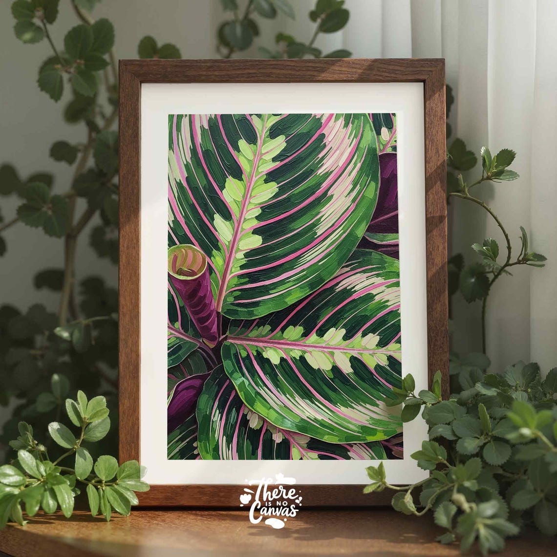 Calathea Orbifolia Pink Print Botanical Prayer Plant Wall Art Jungle Leaf Multiple Sizes