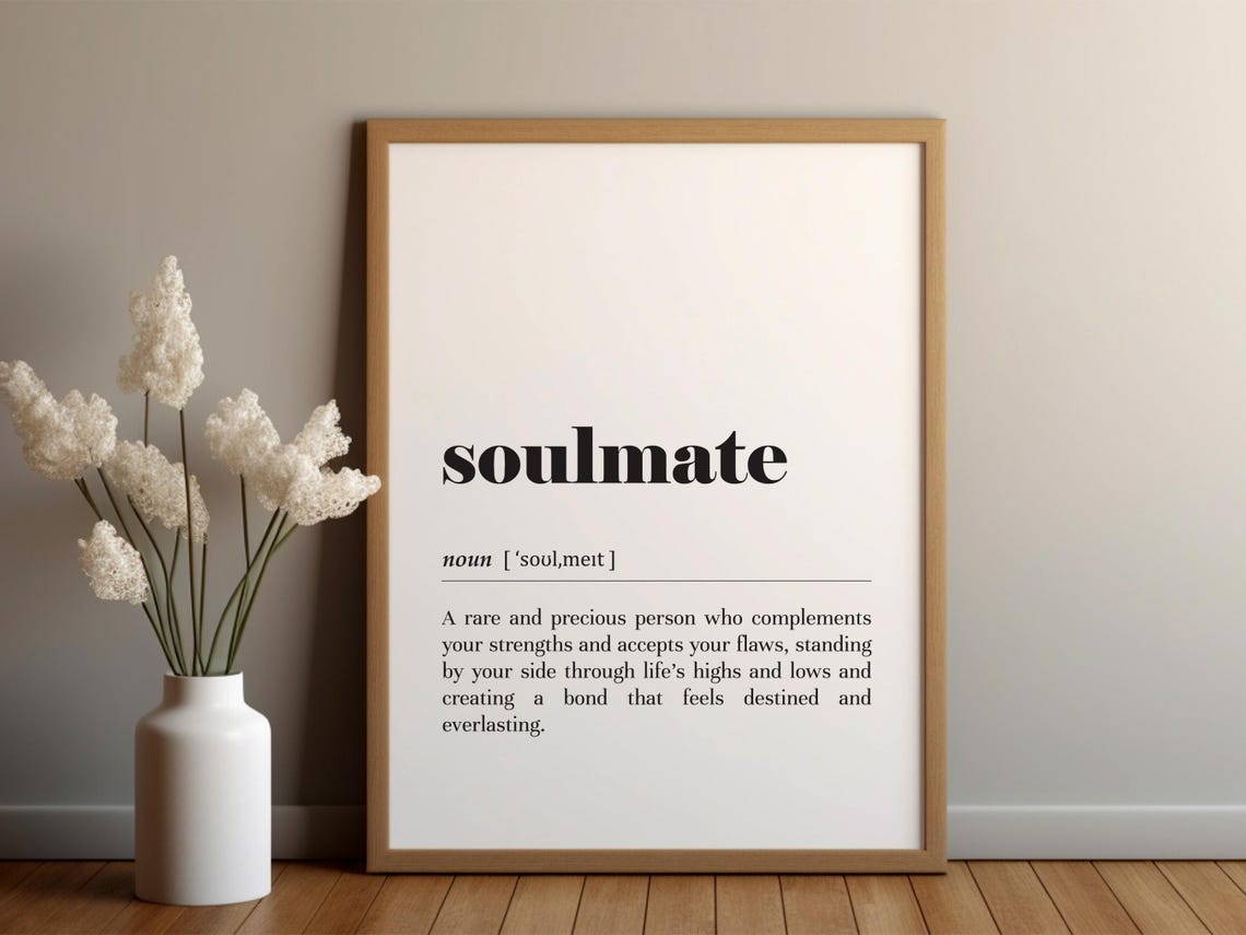 Soulmate Dictionary Definition Romantic Anniversary Gift Poster